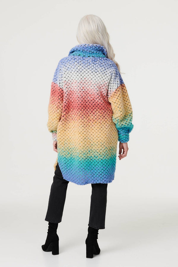 Blue | Ombre Button Front Shacket