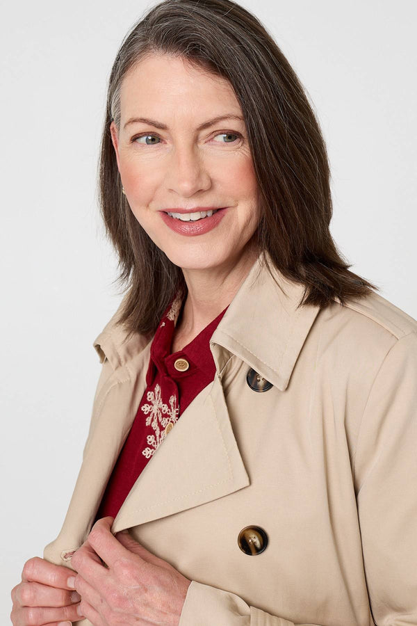 Beige | Relaxed Double-Breasted Trench Coat