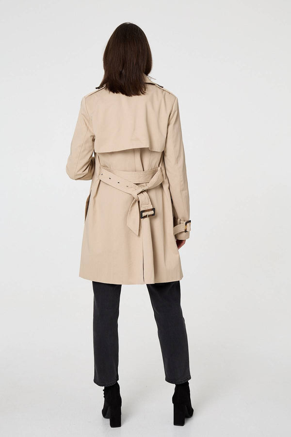 Beige | Relaxed Double-Breasted Trench Coat