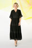 Black | Short Sleeve Crochet Maxi Dress : Model is 5'10
