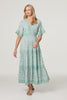 Light Green | Floral Lace Tiered Maxi Dress : Model is 5'10