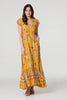 Yellow | Floral Lace Detail Maxi Dress