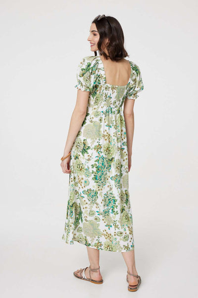 Isaline Vestido Floral con Cuello Breezy