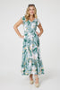 Green | Lilly Print Lace Trim Maxi Dress