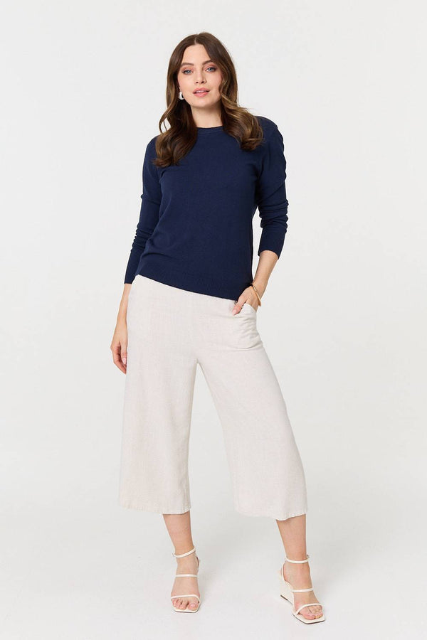 Navy | Plain Soft Knit Long Sleeve Jumper