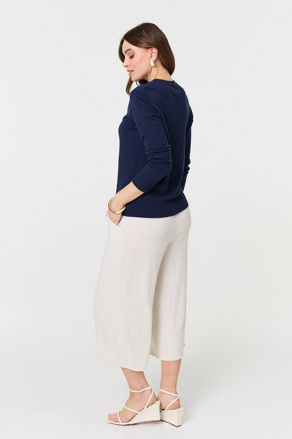 Navy | Plain Soft Knit Long Sleeve Jumper