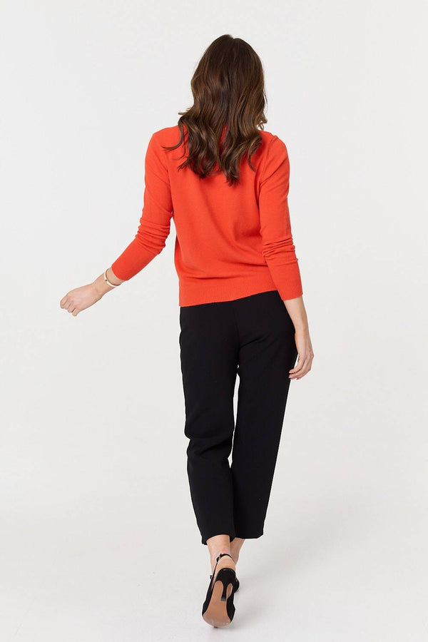 Orange | Plain Soft Knit Long Sleeve Jumper