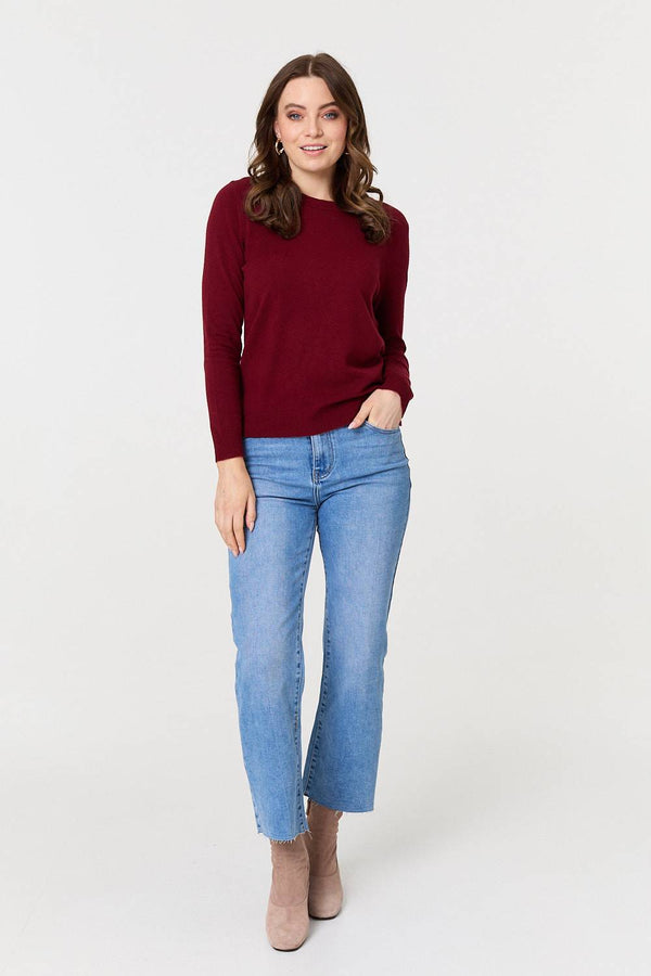 Red | Plain Soft Knit Long Sleeve Jumper