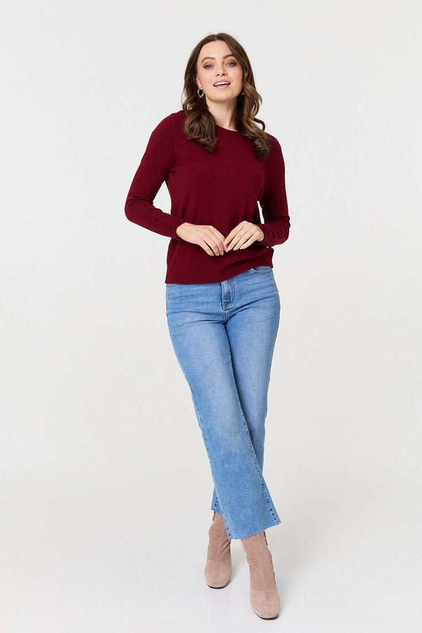 Red | Plain Soft Knit Long Sleeve Jumper