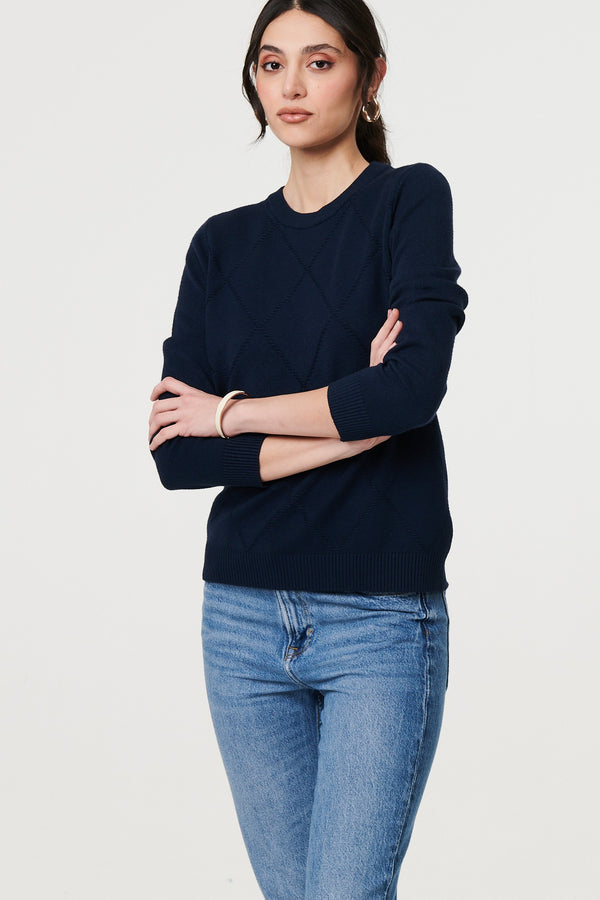 Slim Fit Textured Knit Jumper