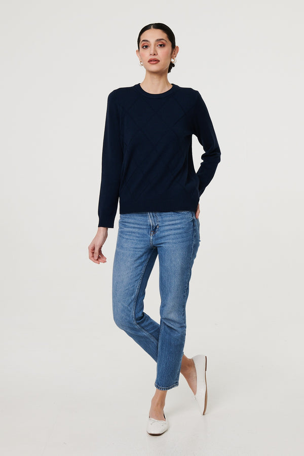 Slim Fit Textured Knit Jumper