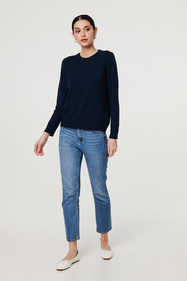 Slim Fit Textured Knit Jumper