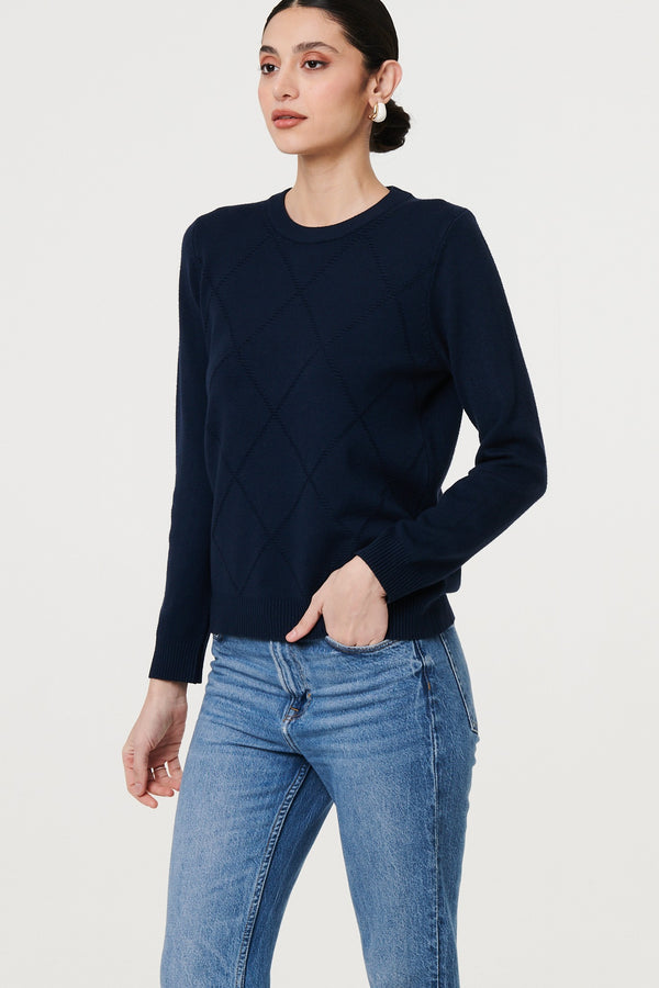 Slim Fit Textured Knit Jumper