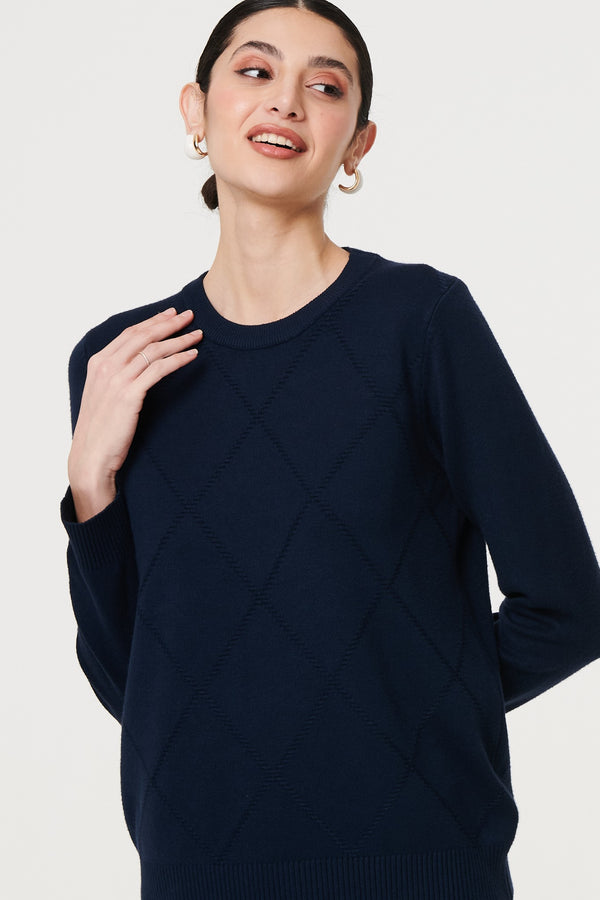 Slim Fit Textured Knit Jumper