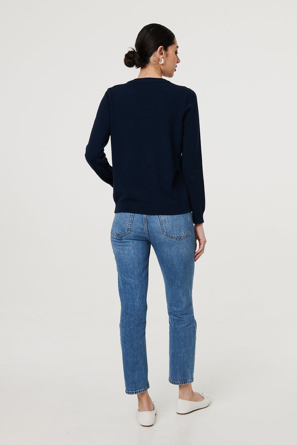 Slim Fit Textured Knit Jumper