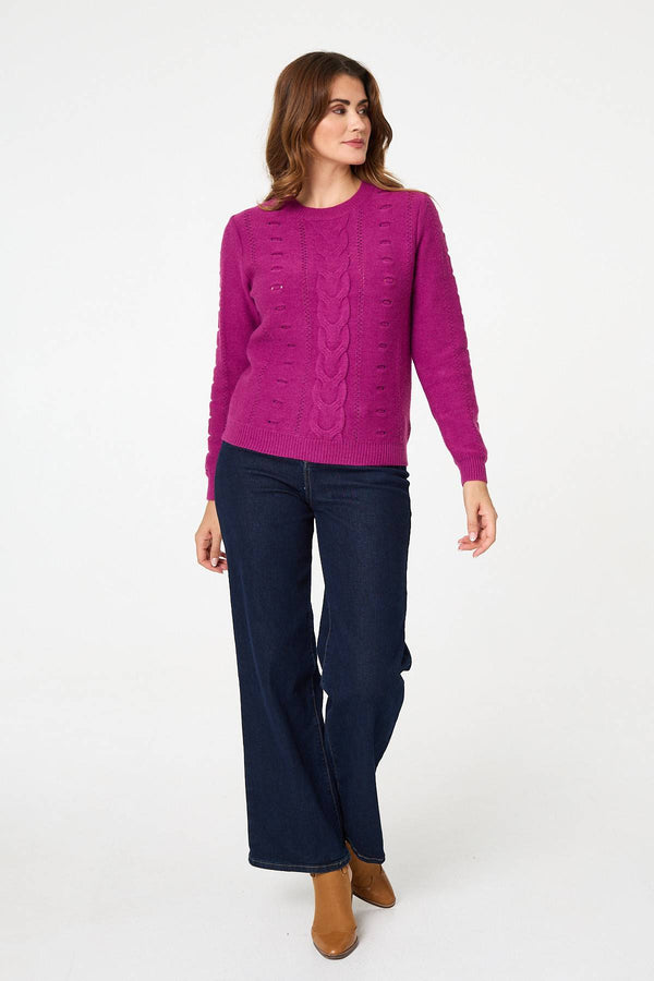 Orchid | Textured Long Sleeve Knitted Jumper