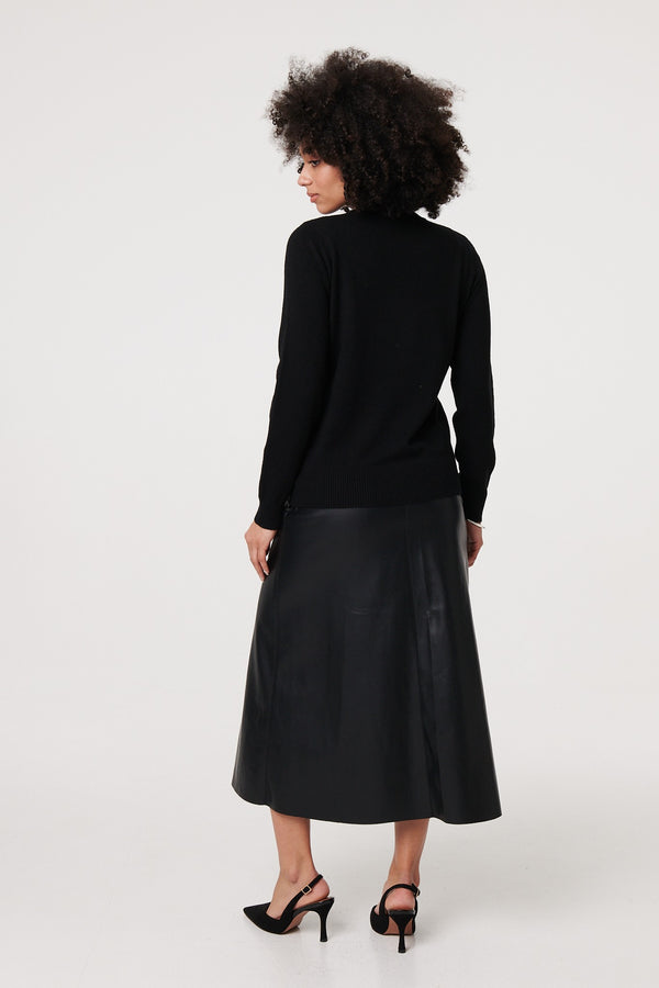 Black | Textured Knit Slim Fit Jumper