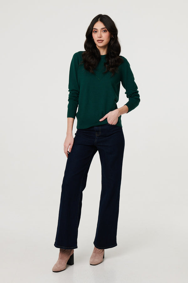 Green | Textured Knit Slim Fit Jumper