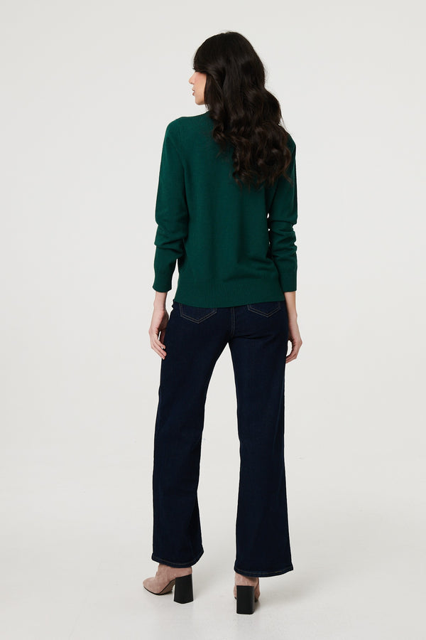Green | Textured Knit Slim Fit Jumper