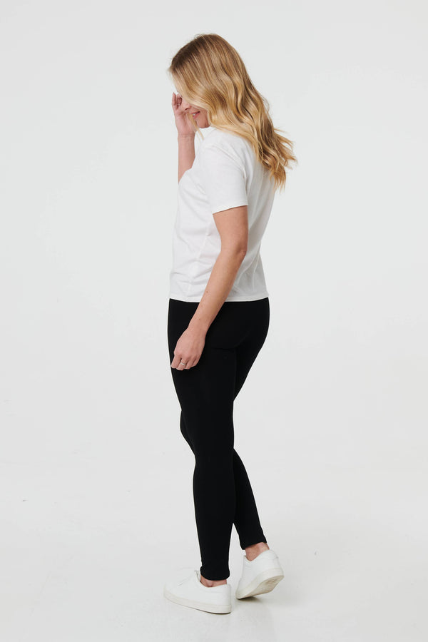 Black | High Waist Fitted Leggings