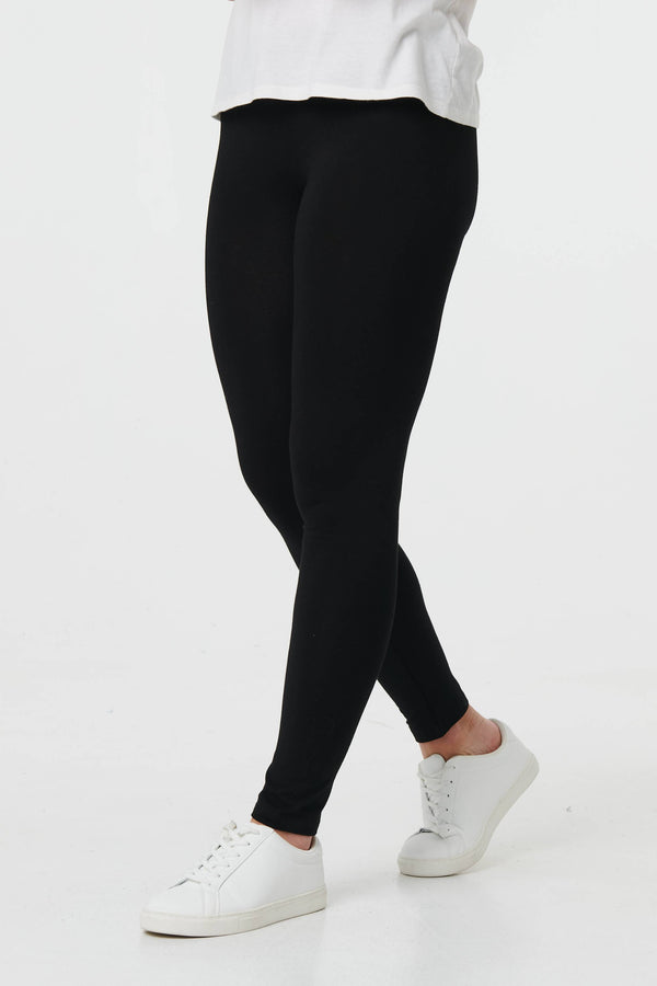 Black | High Waist Fitted Leggings