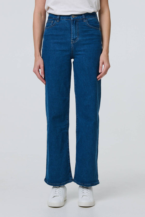 Blue | Denim High Waist Wide Leg Jeans