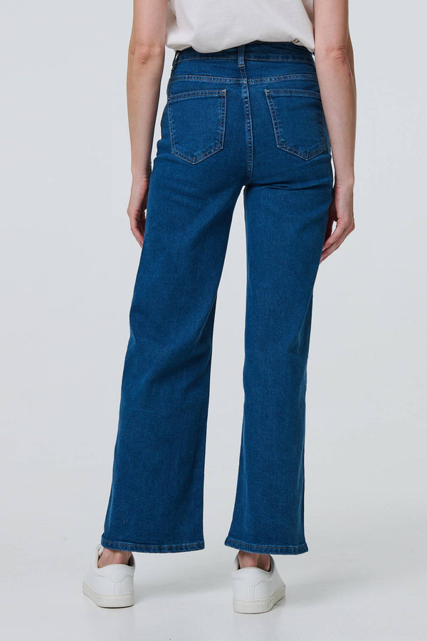 Blue | Denim High Waist Wide Leg Jeans