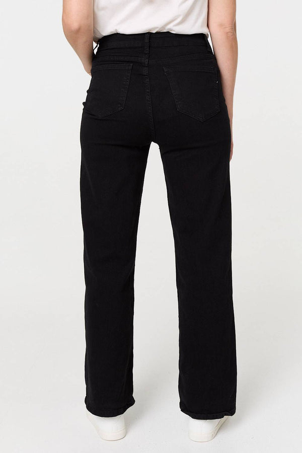 Black | Denim High Waist Flared Jeans
