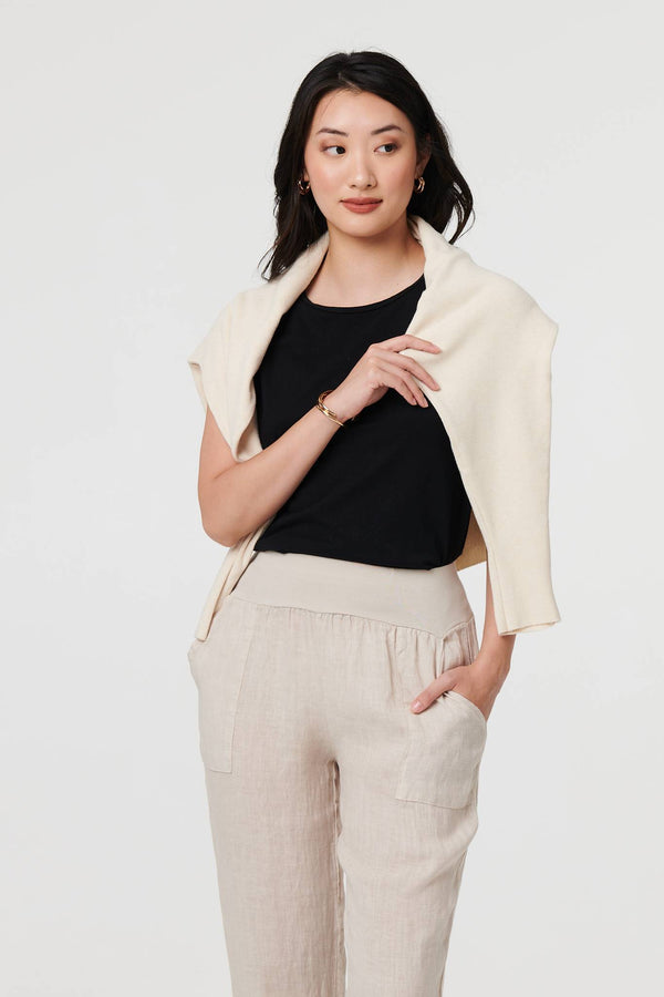 Linen | Relaxed Linen Blend Tapered Trousers