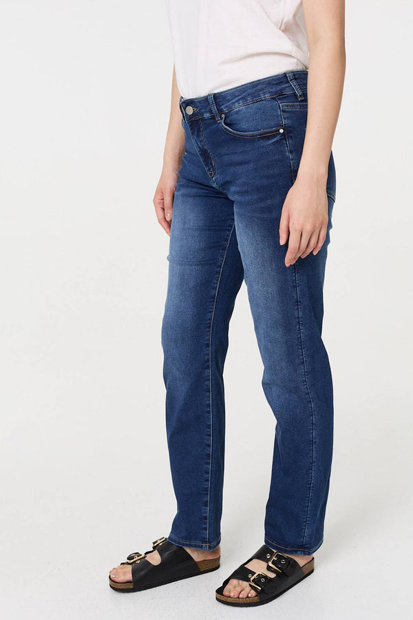 Denim | Denim Straight Fit High Waist Jeans