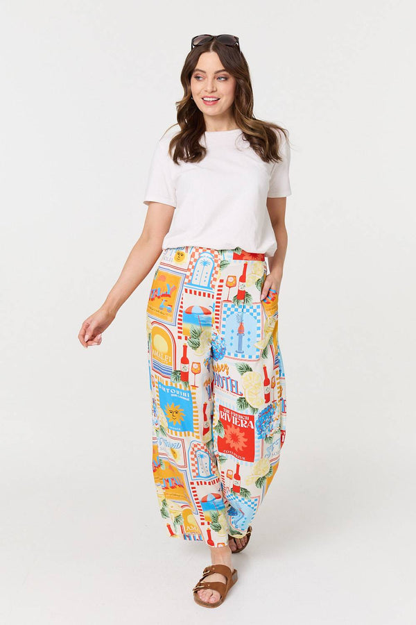 Orange | Riviera Print Wide Leg Trousers