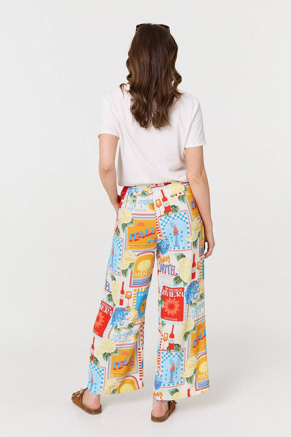 Orange | Riviera Print Wide Leg Trousers
