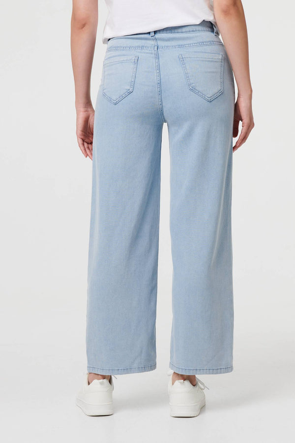 Blue | High Waist Relaxed Wide Leg Jeans