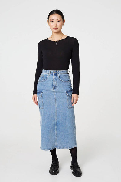 Denim 90s Fashion Trousers With Skirt Attached 90s Trouser Skirts