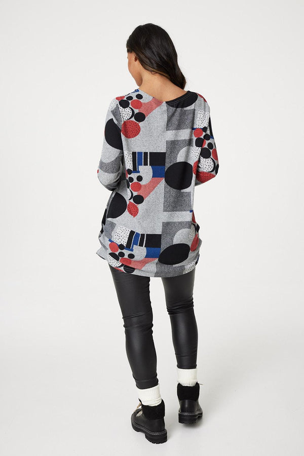 Pink | Polka Dot Longline Sweatshirt