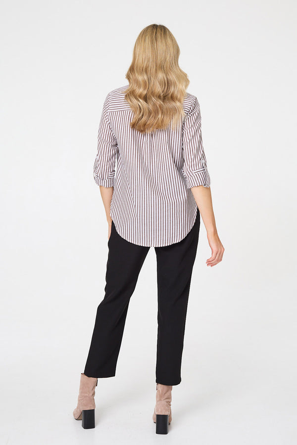 Brown | Striped Long Sleeve Shirt
