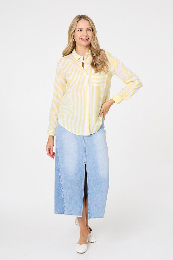 Yellow | Striped Long Sleeve Shirt