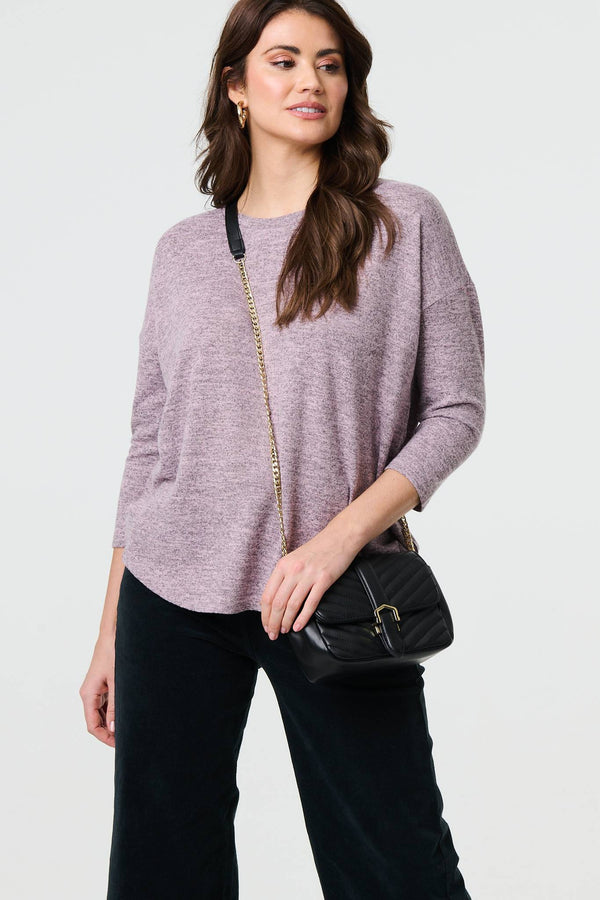 Blush | Relaxed Boat Neck 3/4 Sleeve Top