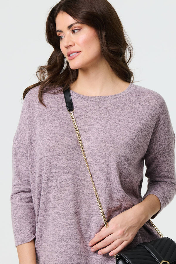 Blush | Relaxed Boat Neck 3/4 Sleeve Top
