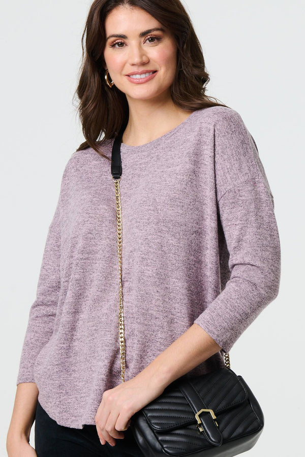 Blush | Relaxed Boat Neck 3/4 Sleeve Top