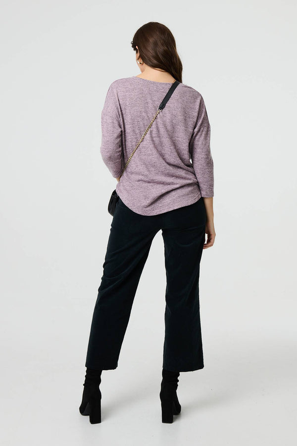 Blush | Relaxed Boat Neck 3/4 Sleeve Top