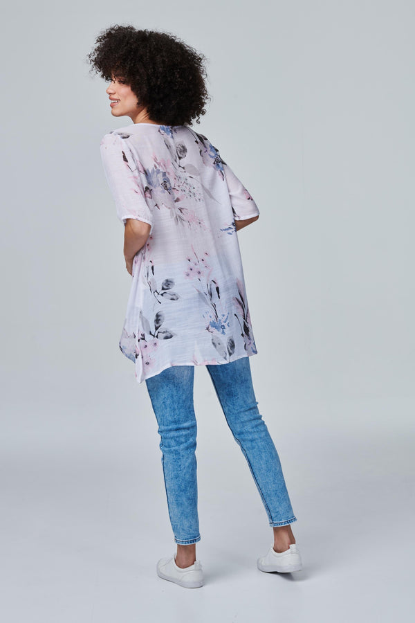 Pink | Floral Layered Relaxed Fit Blouse