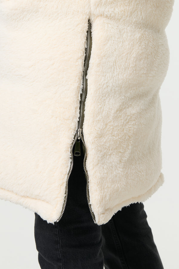 Green | Reversible Faux Fur Padded Hooded Gilet