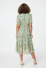 Sage | Floral Tie Front Midi Tea Dress