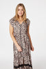 Beige | Animal Print Lace Trim Maxi Dress