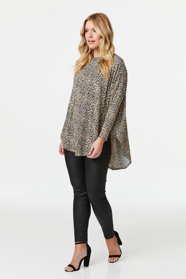 Brown | Animal Print Long Sleeve T-Shirt