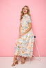 Orange | Floral Cut Out Tie Waist Midi Shirt Dress : Model is 5'10