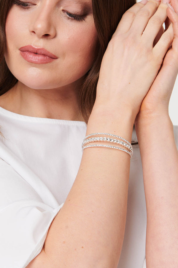 Silver | Crystal Detail Dainty Bracelet