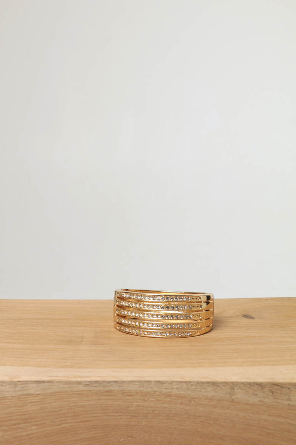 Gold | Crystal Multi Row Metallic Bracelet