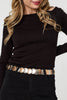 Silver | Two Tone Metallic Coin Detail Belt
